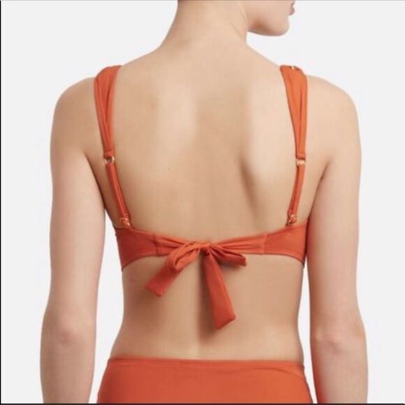 NWT Kenneth Cole V-Neck Plunge Chain Link Bikini Beach Swimsuit Top Small - Picture 3 of 10